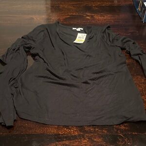 Bar III Black V-Neck Blouse